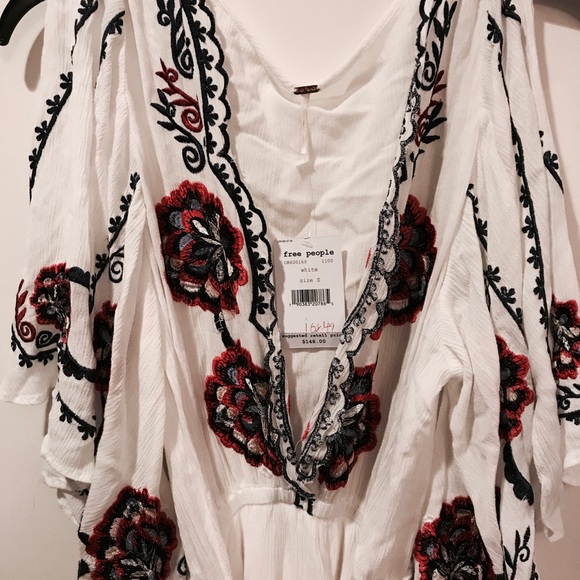 NWT Free People White Embroidered Dress - Picture 4 of 4